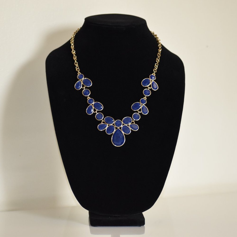 JCrew Gold & Blue Statement Necklace | Excellent Condition